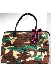 Large Quilted Tote Bag-7011/CAMO/BROWN